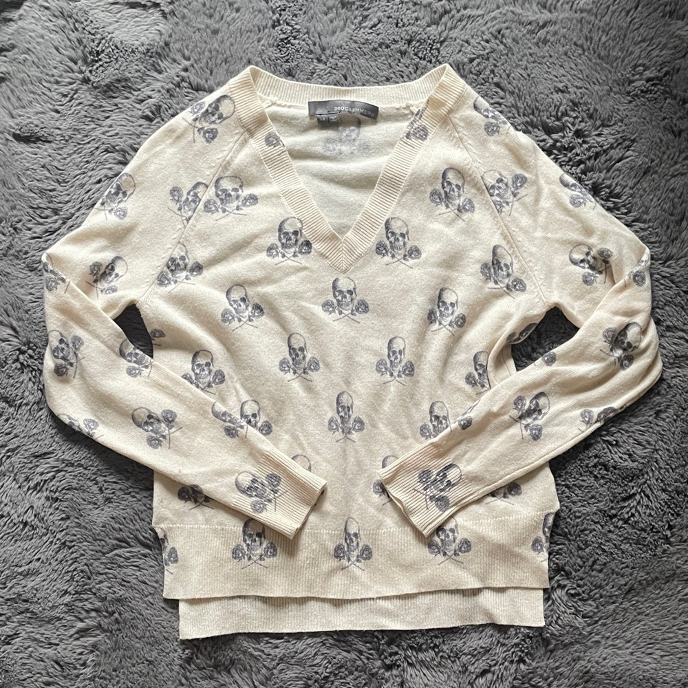 360 Skull Cashmere Cream Sweater